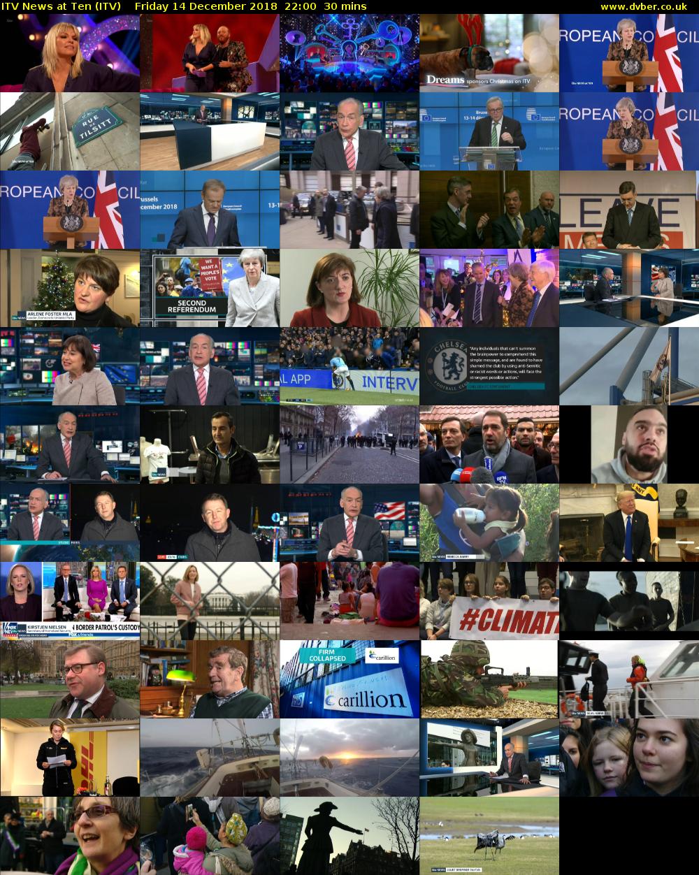 ITV News at Ten (ITV) Friday 14 December 2018 22:00 - 22:30