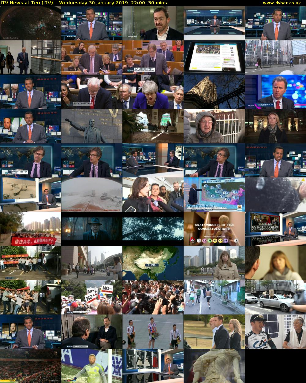 ITV News at Ten (ITV) Wednesday 30 January 2019 22:00 - 22:30