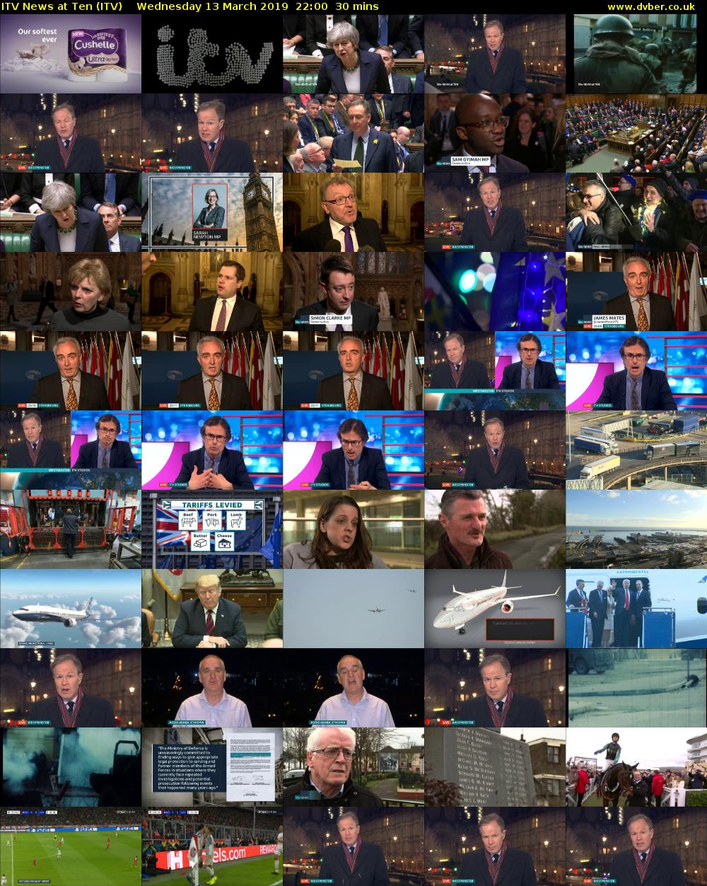 ITV News at Ten (ITV) Wednesday 13 March 2019 22:00 - 22:30