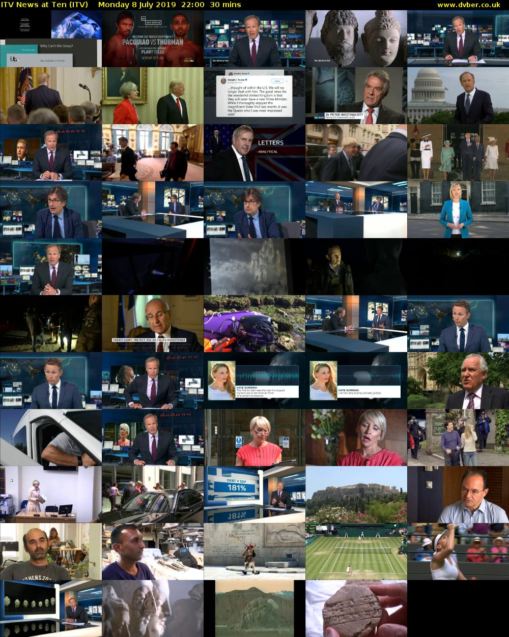 ITV News at Ten (ITV) Monday 8 July 2019 22:00 - 22:30