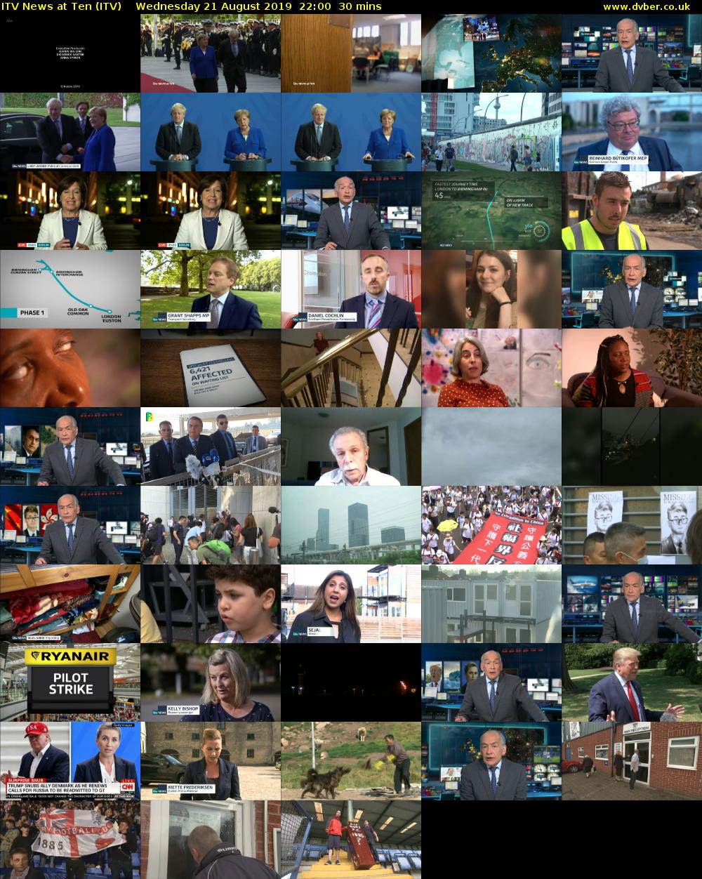 ITV News at Ten (ITV) Wednesday 21 August 2019 22:00 - 22:30