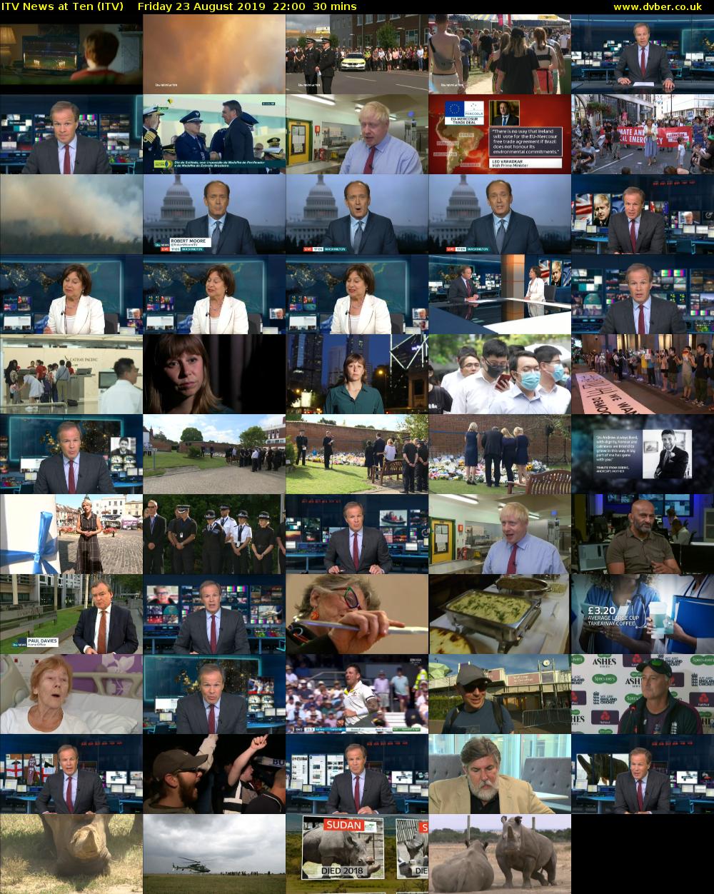 ITV News at Ten (ITV) Friday 23 August 2019 22:00 - 22:30