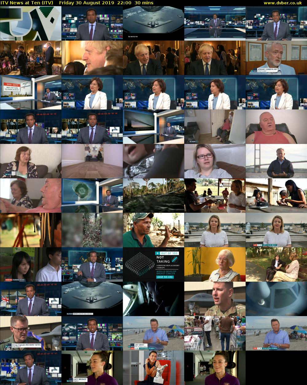 ITV News at Ten (ITV) Friday 30 August 2019 22:00 - 22:30