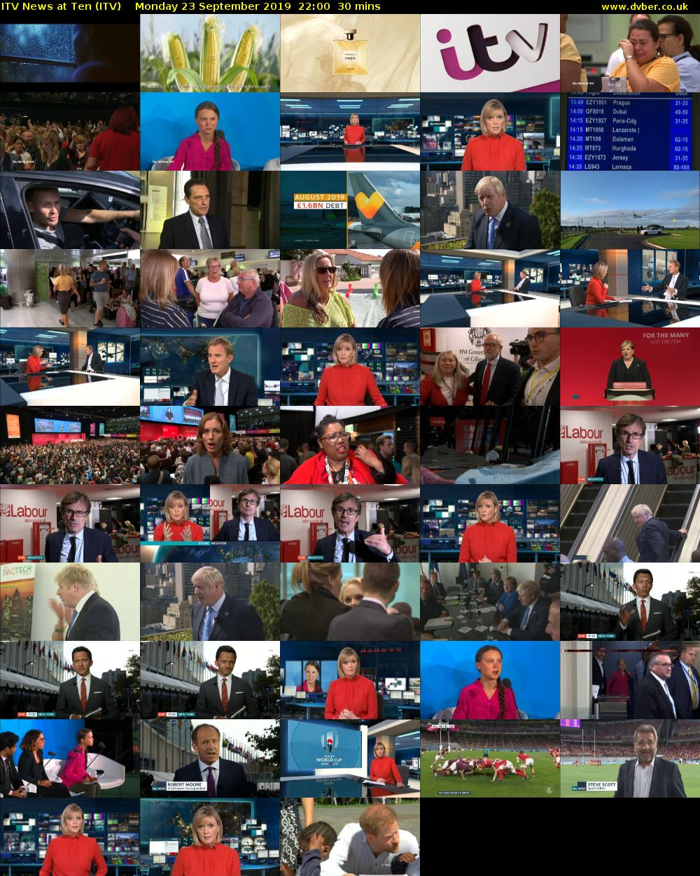 ITV News at Ten (ITV) Monday 23 September 2019 22:00 - 22:30