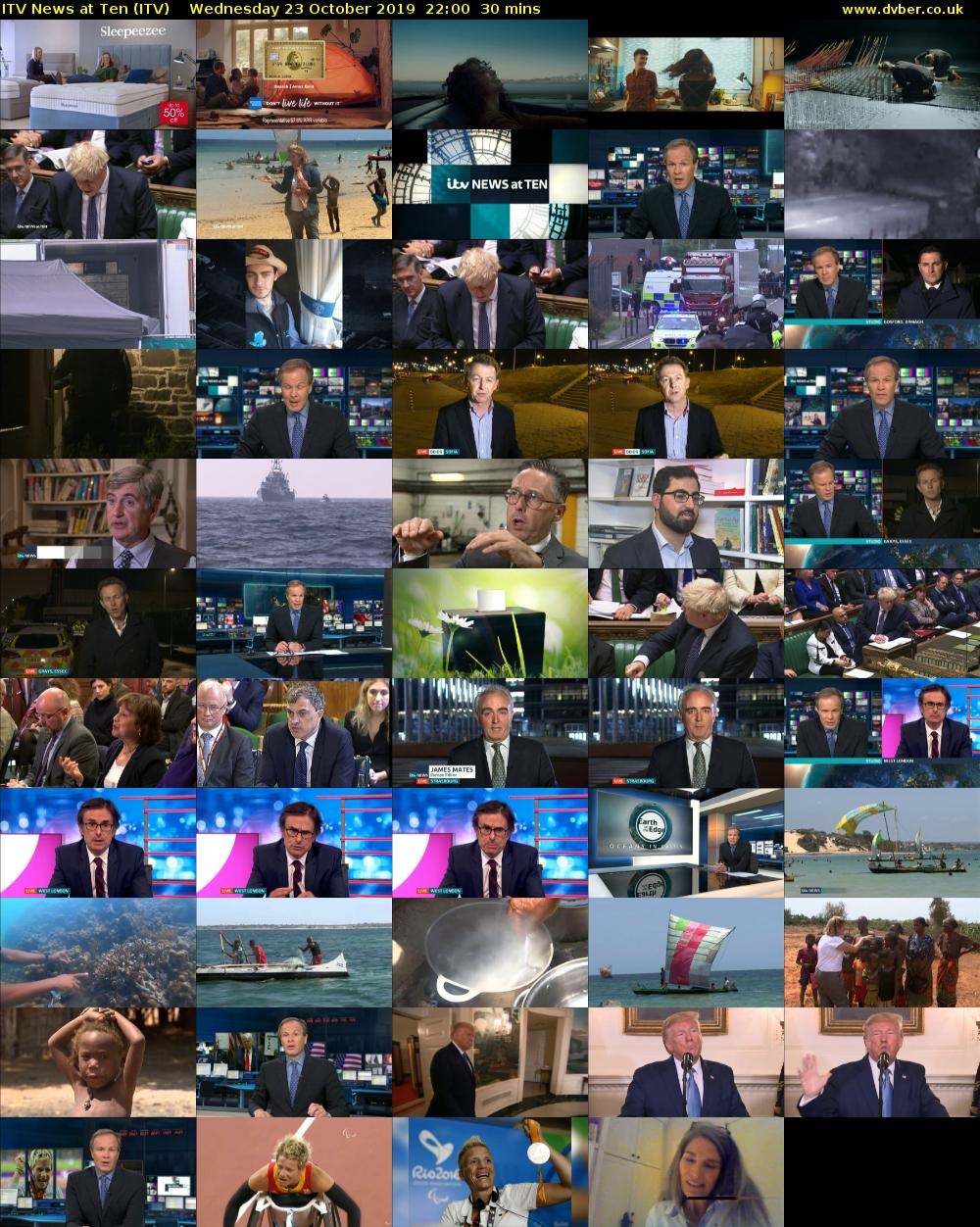 ITV News at Ten (ITV) Wednesday 23 October 2019 22:00 - 22:30