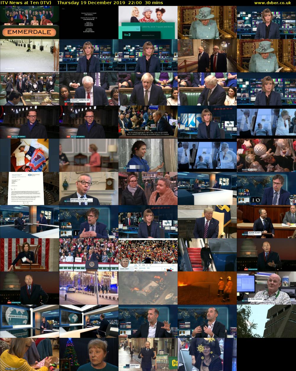 ITV News at Ten (ITV) Thursday 19 December 2019 22:00 - 22:30