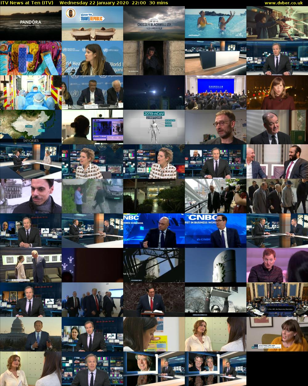 ITV News at Ten (ITV) Wednesday 22 January 2020 22:00 - 22:30