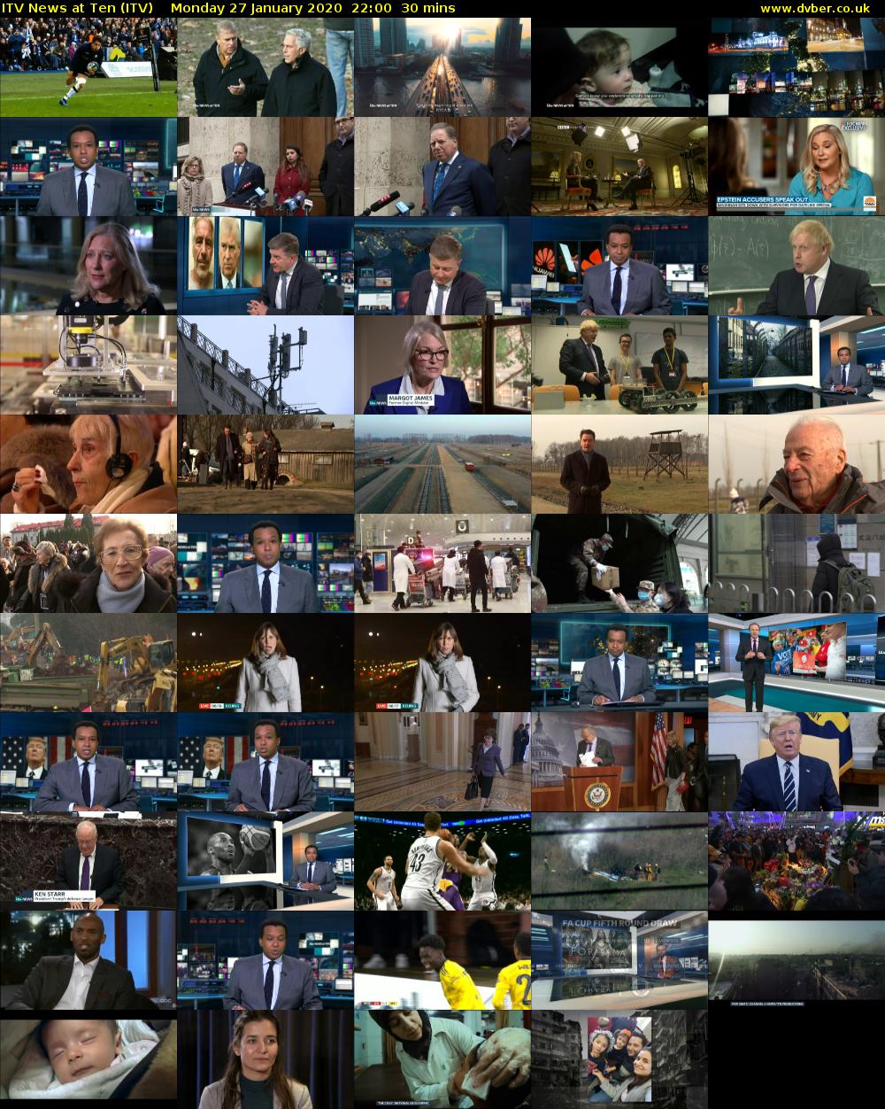 ITV News at Ten (ITV) Monday 27 January 2020 22:00 - 22:30