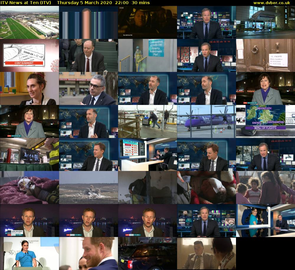 ITV News at Ten (ITV) Thursday 5 March 2020 22:00 - 22:30