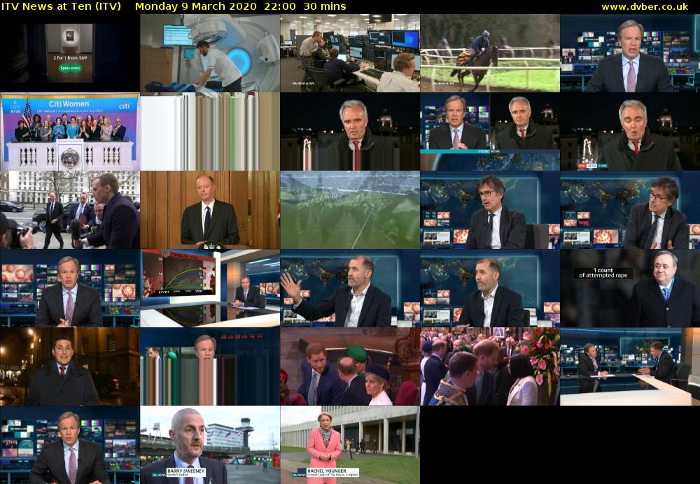 ITV News at Ten (ITV) Monday 9 March 2020 22:00 - 22:30