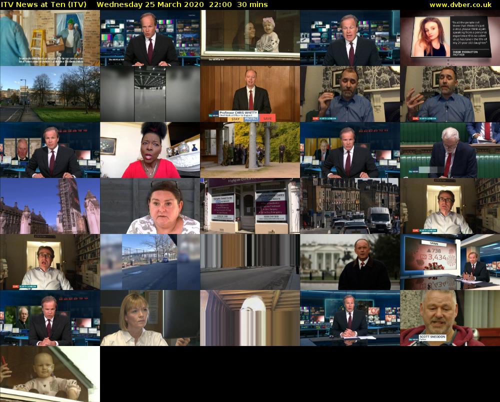 ITV News at Ten (ITV) Wednesday 25 March 2020 22:00 - 22:30