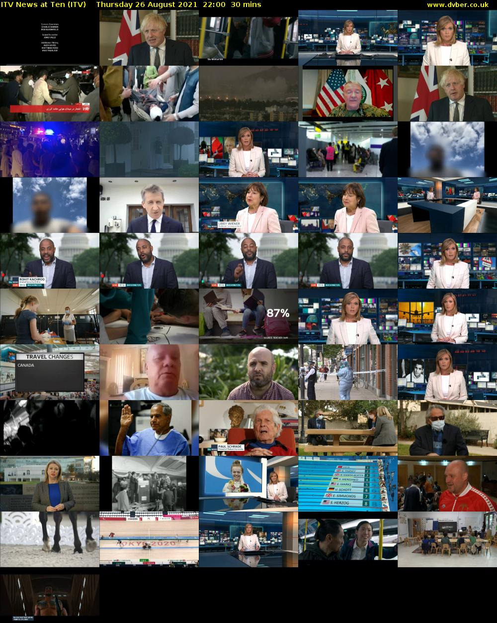 ITV News at Ten (ITV) Thursday 26 August 2021 22:00 - 22:30
