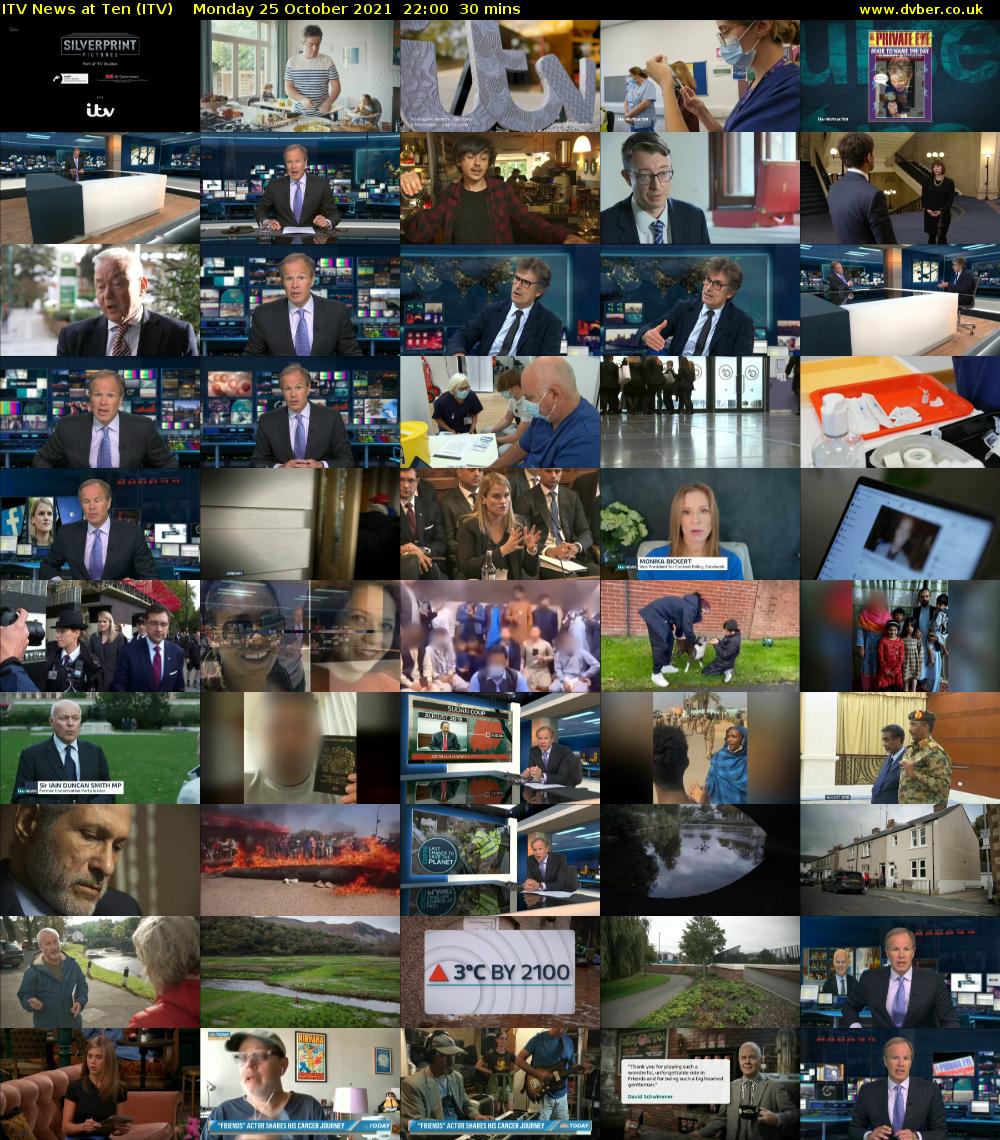 ITV News at Ten (ITV) Monday 25 October 2021 22:00 - 22:30
