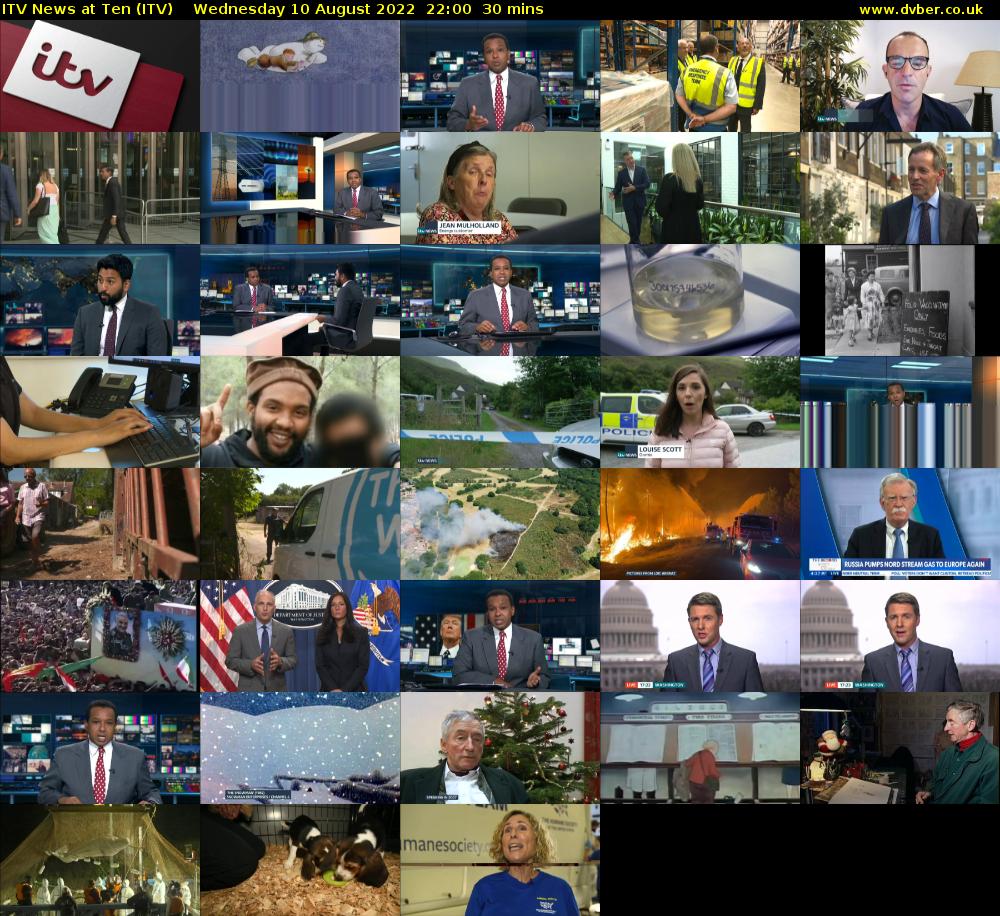 ITV News at Ten (ITV) Wednesday 10 August 2022 22:00 - 22:30