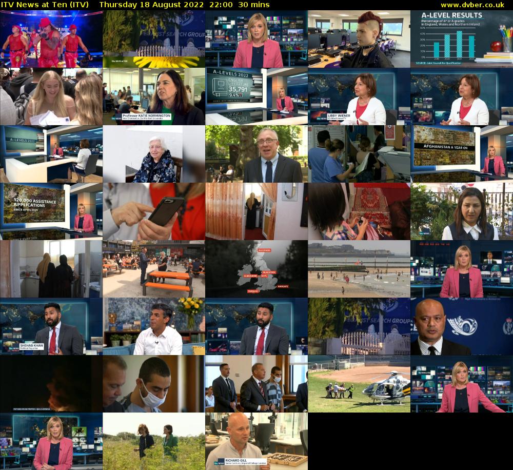 ITV News at Ten (ITV) Thursday 18 August 2022 22:00 - 22:30