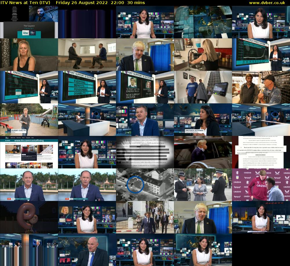 ITV News at Ten (ITV) Friday 26 August 2022 22:00 - 22:30