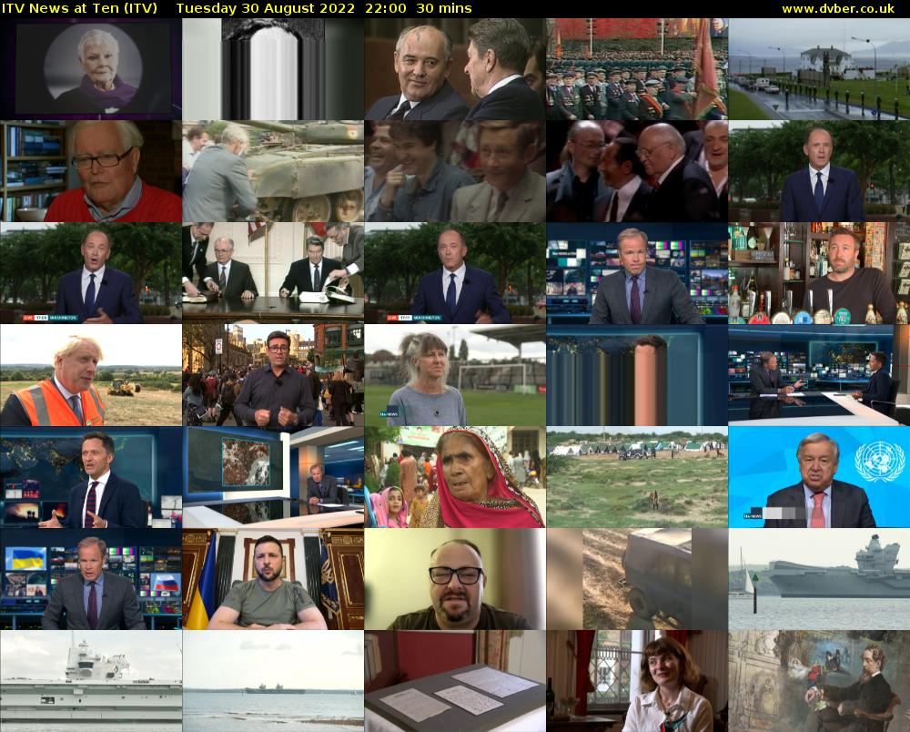 ITV News at Ten (ITV) Tuesday 30 August 2022 22:00 - 22:30
