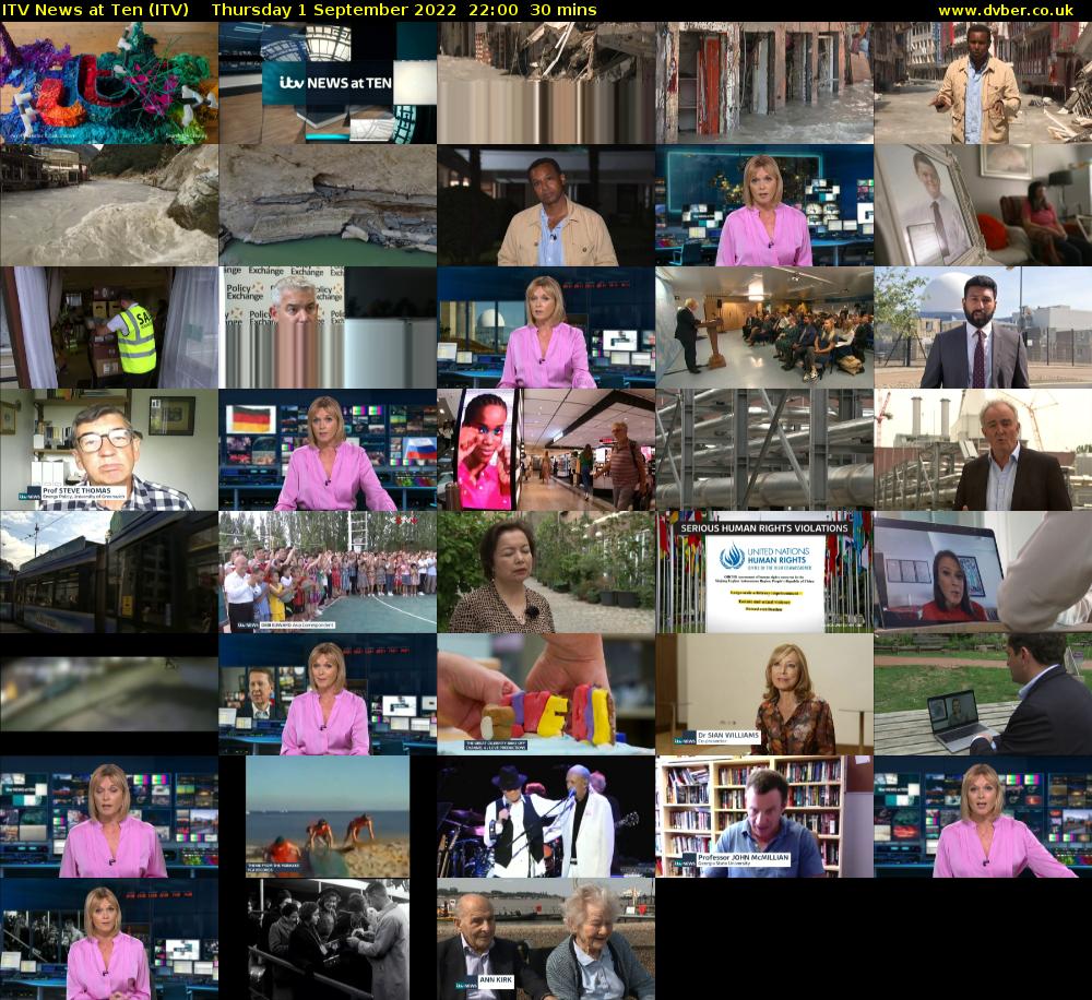 ITV News at Ten (ITV) Thursday 1 September 2022 22:00 - 22:30