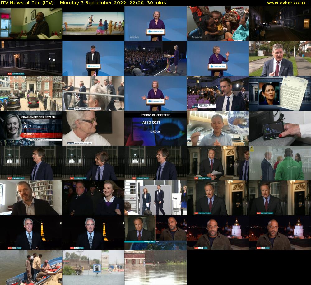 ITV News at Ten (ITV) Monday 5 September 2022 22:00 - 22:30