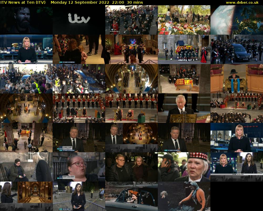 ITV News at Ten (ITV) Monday 12 September 2022 22:00 - 22:30