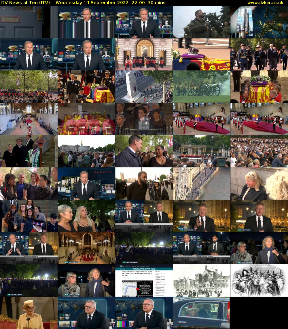 ITV News at Ten (ITV) Wednesday 14 September 2022 22:00 - 22:30
