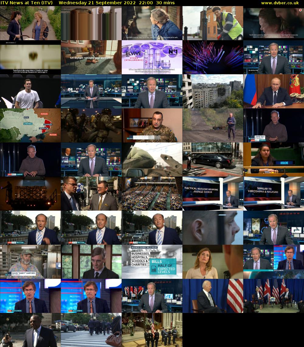 ITV News at Ten (ITV) Wednesday 21 September 2022 22:00 - 22:30