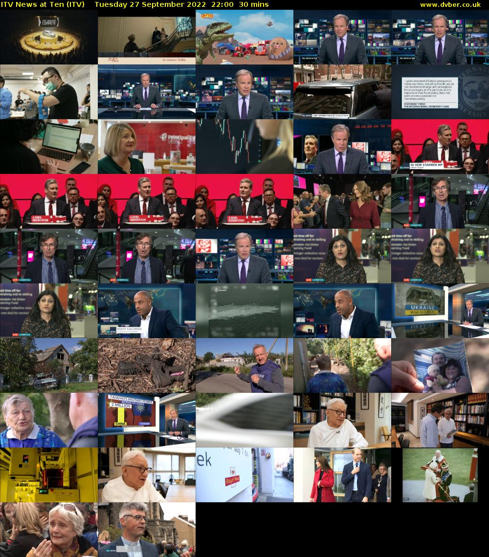 ITV News at Ten (ITV) Tuesday 27 September 2022 22:00 - 22:30
