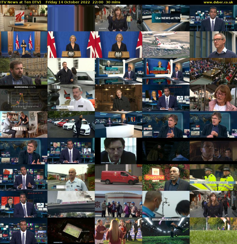 ITV News at Ten (ITV) Friday 14 October 2022 22:00 - 22:30