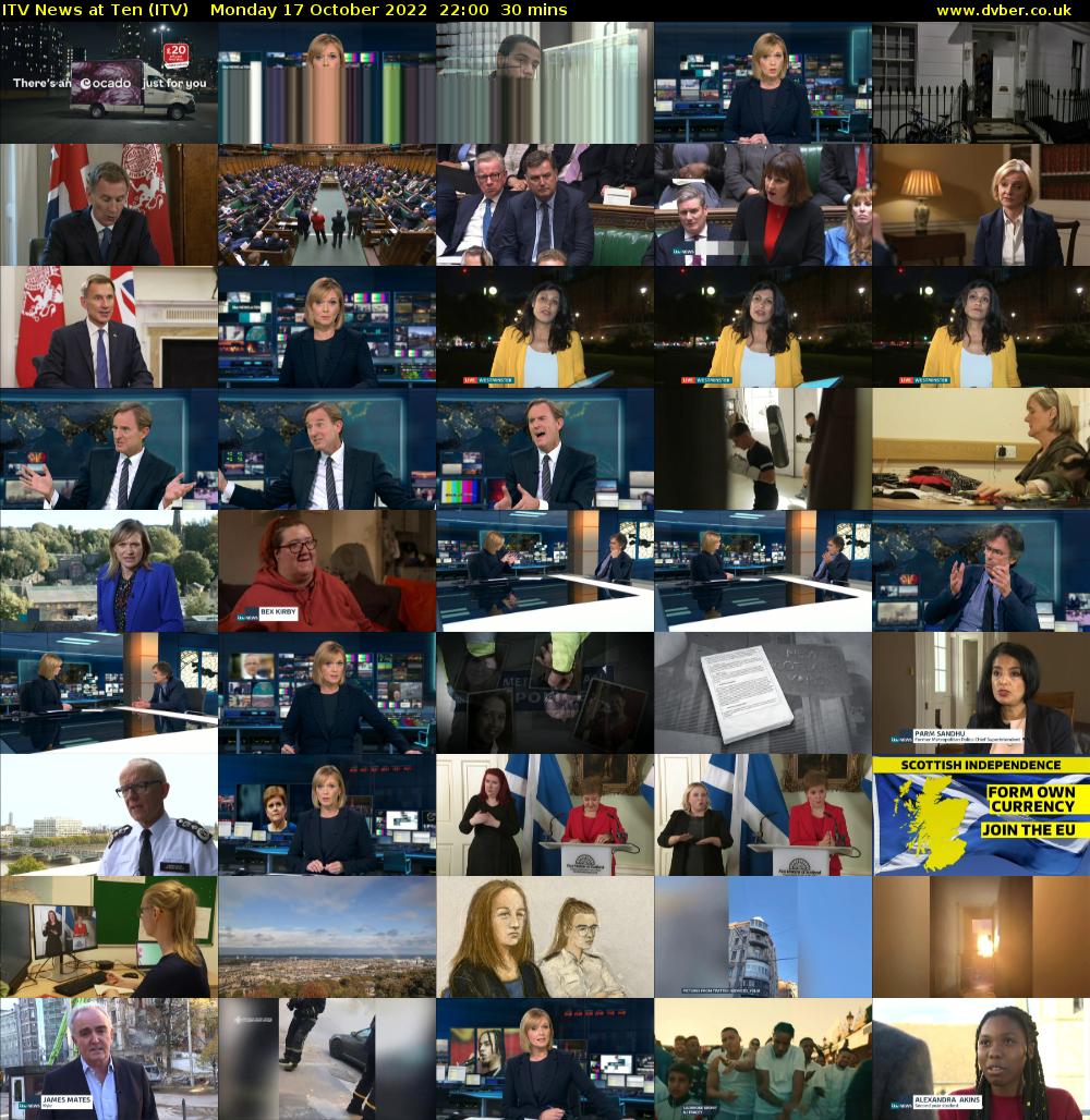 ITV News at Ten (ITV) Monday 17 October 2022 22:00 - 22:30