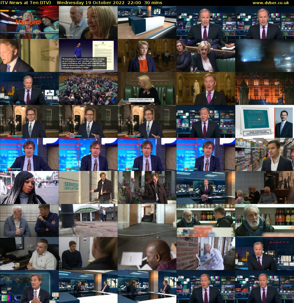 ITV News at Ten (ITV) Wednesday 19 October 2022 22:00 - 22:30
