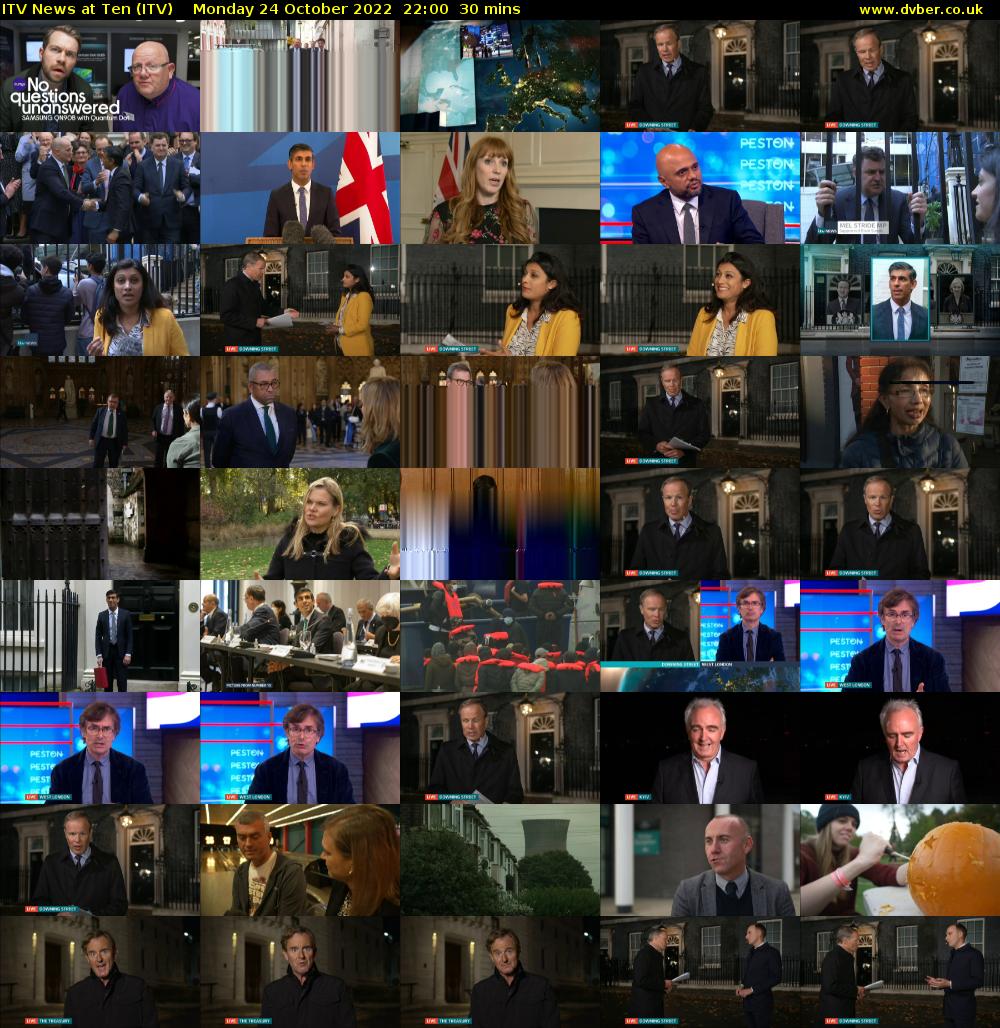 ITV News at Ten (ITV) Monday 24 October 2022 22:00 - 22:30