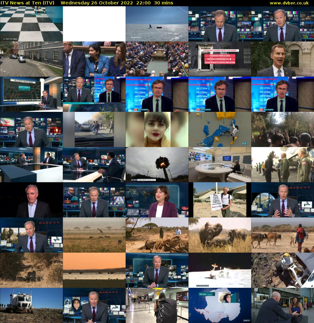 ITV News at Ten (ITV) Wednesday 26 October 2022 22:00 - 22:30
