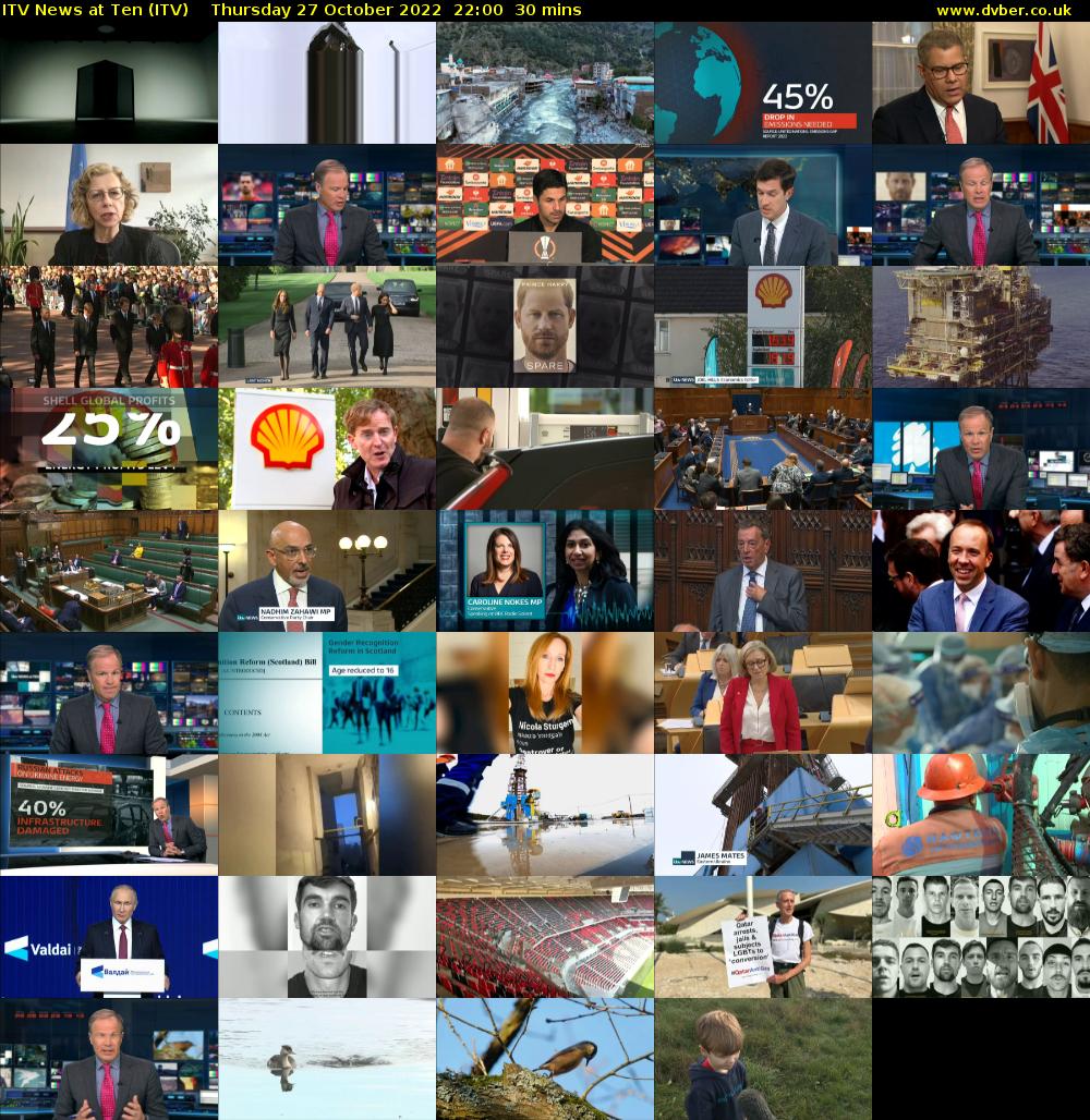 ITV News at Ten (ITV) Thursday 27 October 2022 22:00 - 22:30