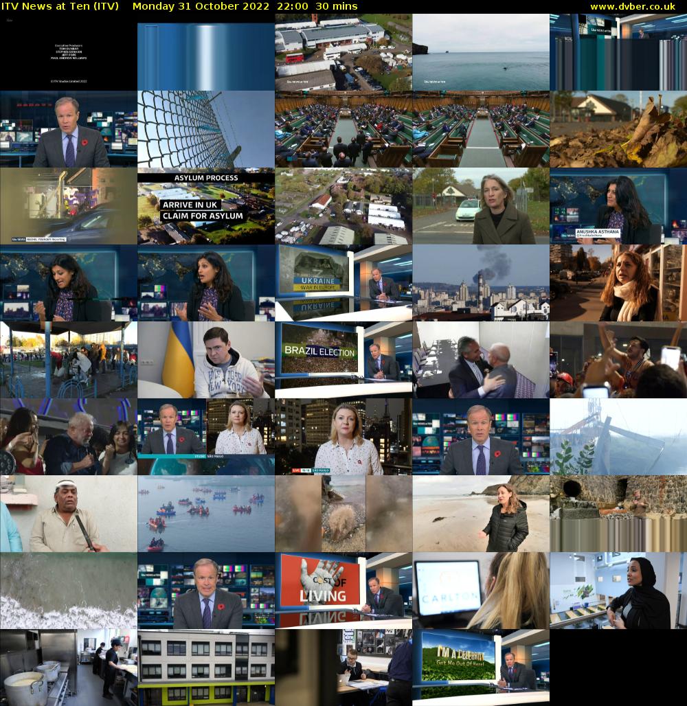 ITV News at Ten (ITV) Monday 31 October 2022 22:00 - 22:30