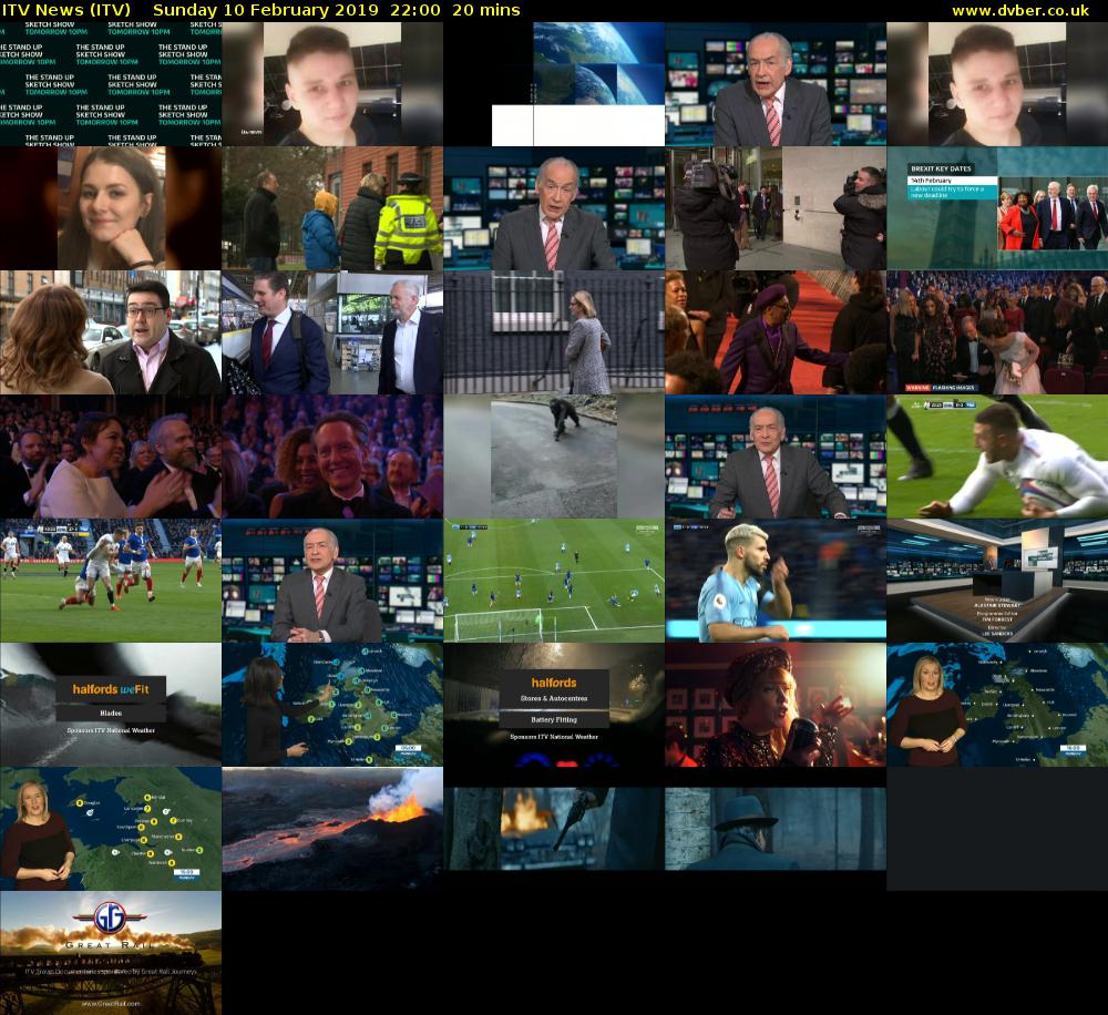 ITV News (ITV) Sunday 10 February 2019 22:00 - 22:20