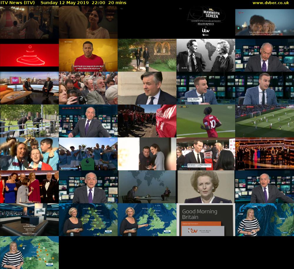 ITV News (ITV) Sunday 12 May 2019 22:00 - 22:20
