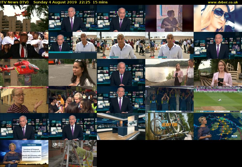 ITV News (ITV) Sunday 4 August 2019 22:25 - 22:40