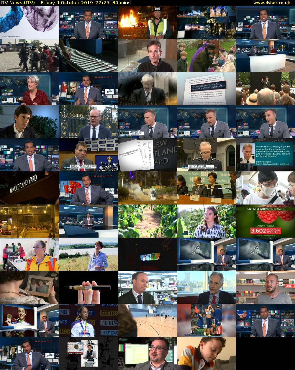 ITV News (ITV) Friday 4 October 2019 22:25 - 22:55