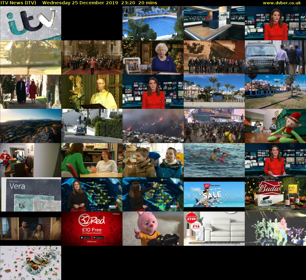 ITV News (ITV) Wednesday 25 December 2019 23:20 - 23:40
