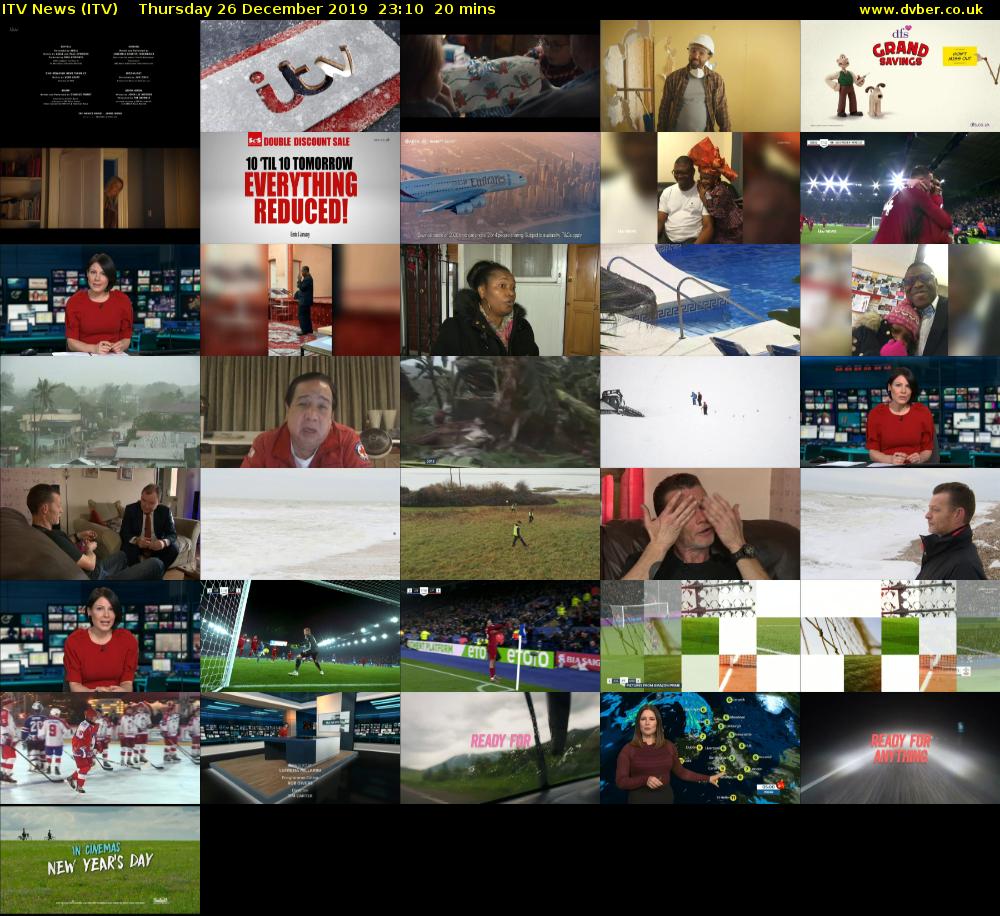 ITV News (ITV) Thursday 26 December 2019 23:10 - 23:30