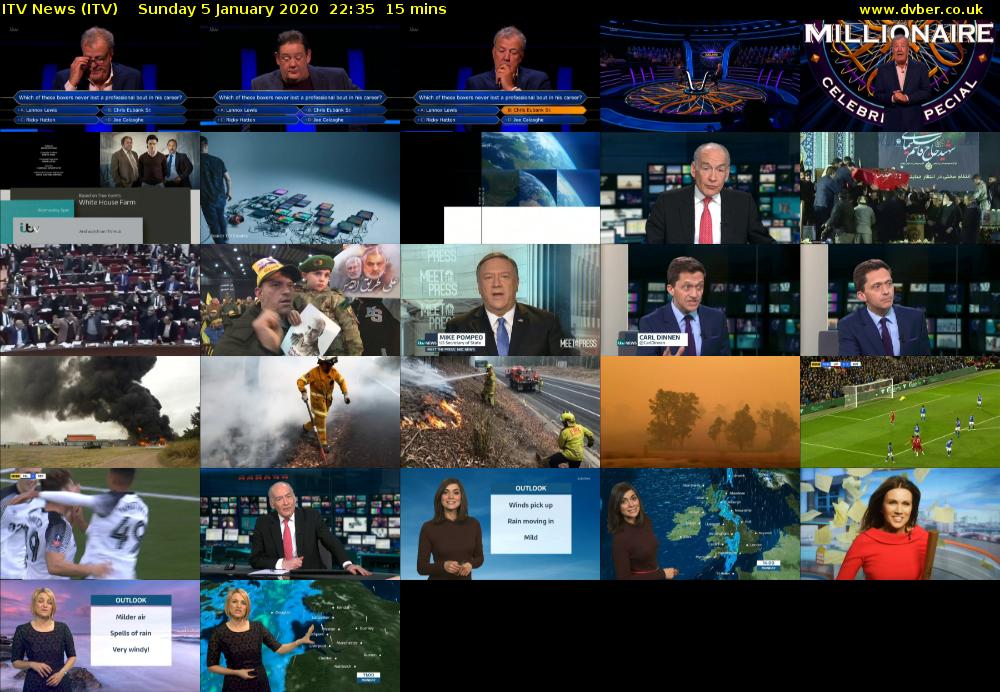 ITV News (ITV) Sunday 5 January 2020 22:35 - 22:50