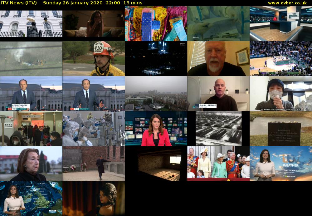 ITV News (ITV) Sunday 26 January 2020 22:00 - 22:15