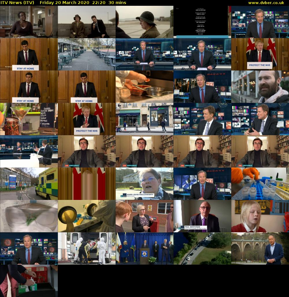 ITV News (ITV) Friday 20 March 2020 22:20 - 22:50