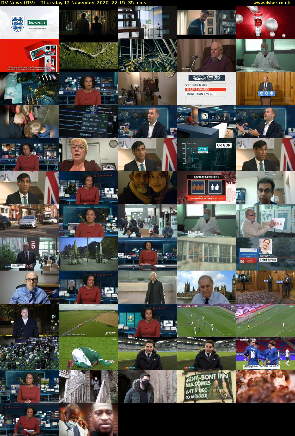 ITV News (ITV) Thursday 12 November 2020 22:15 - 22:50