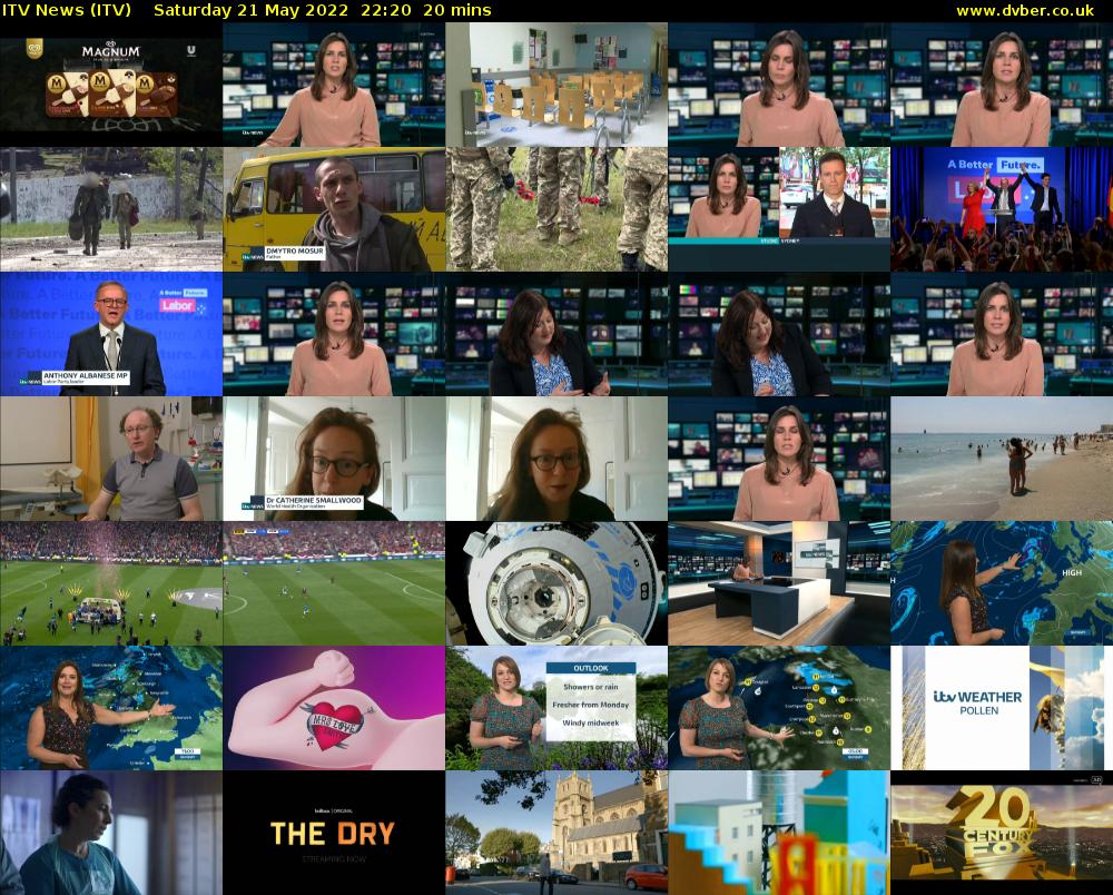 ITV News (ITV) Saturday 21 May 2022 22:20 - 22:40