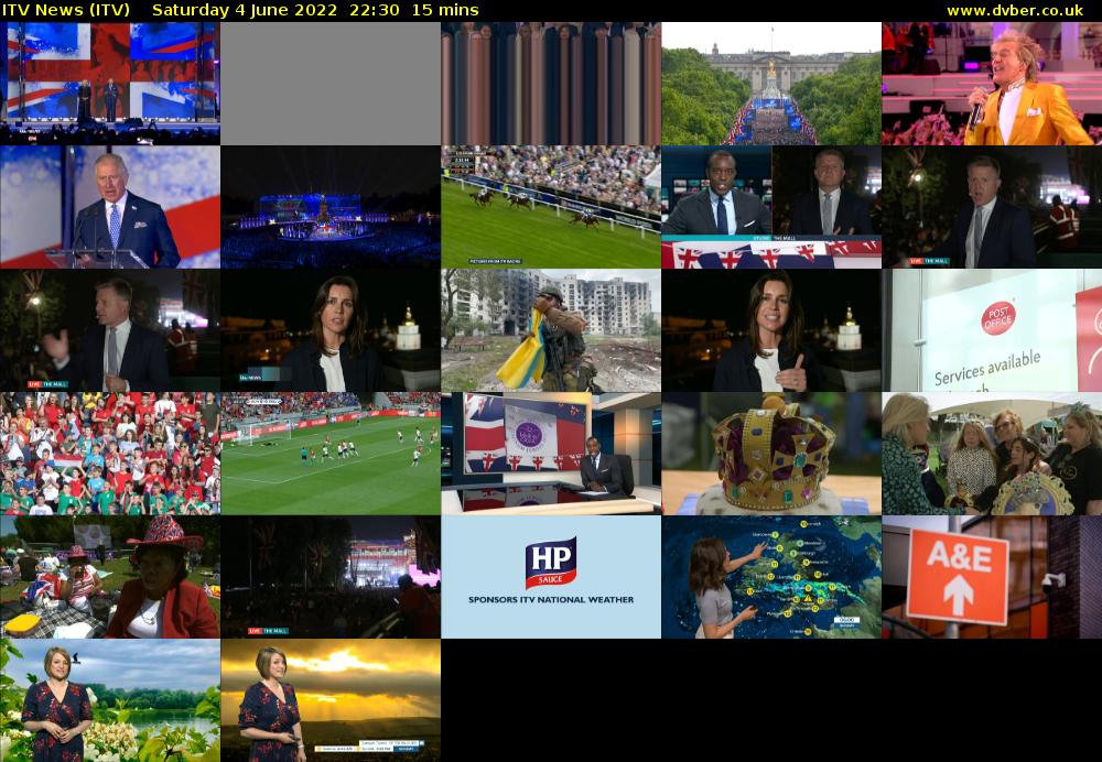 ITV News (ITV) Saturday 4 June 2022 22:30 - 22:45