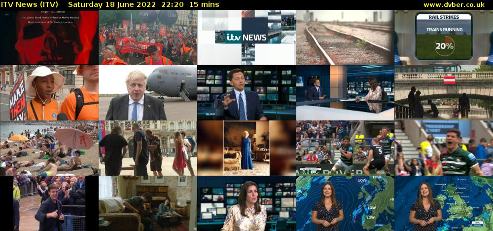 ITV News (ITV) Saturday 18 June 2022 22:20 - 22:35