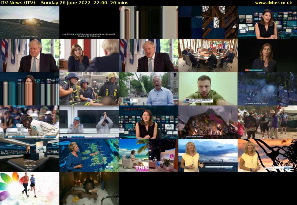 ITV News (ITV) Sunday 26 June 2022 22:00 - 22:20
