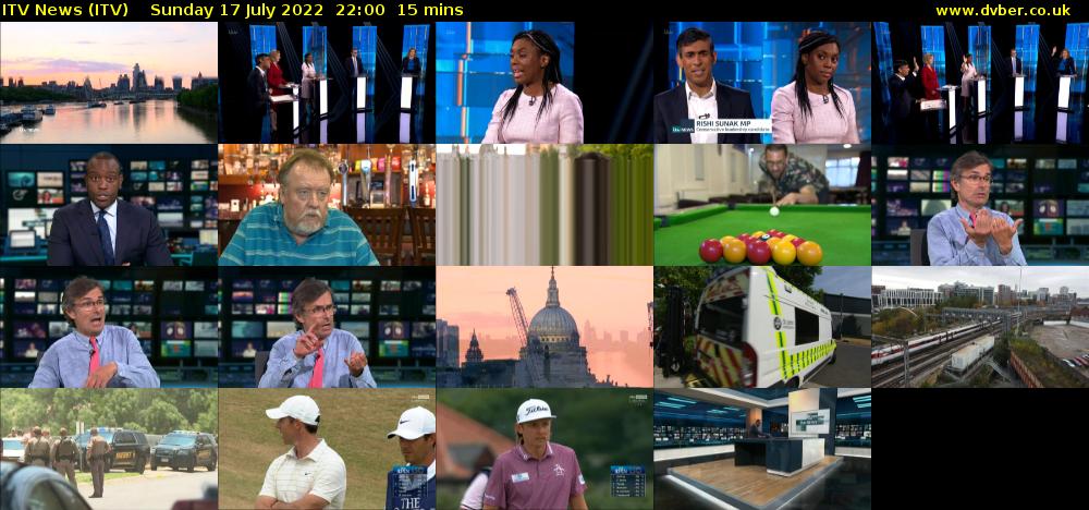 ITV News (ITV) Sunday 17 July 2022 22:00 - 22:15