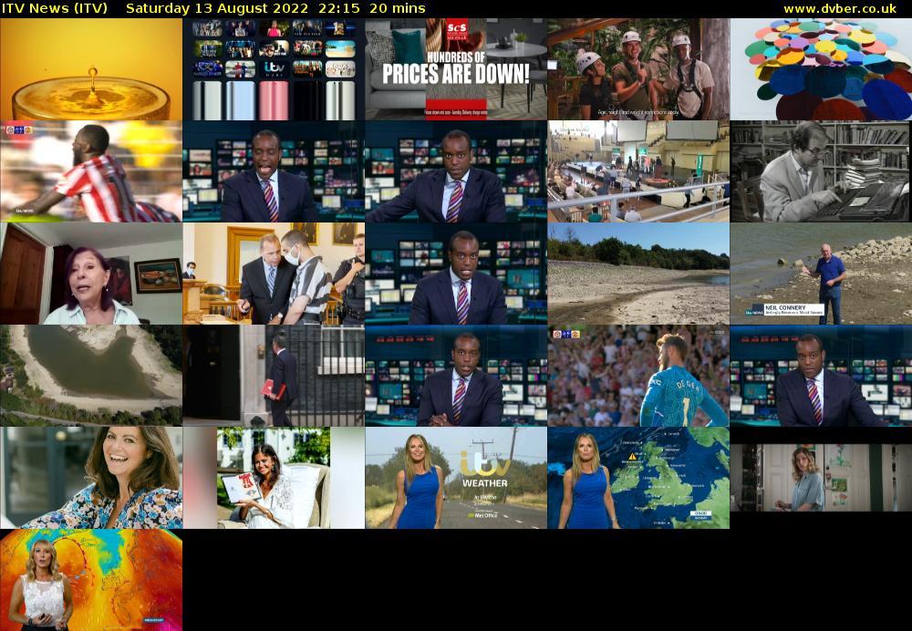 ITV News (ITV) Saturday 13 August 2022 22:15 - 22:35